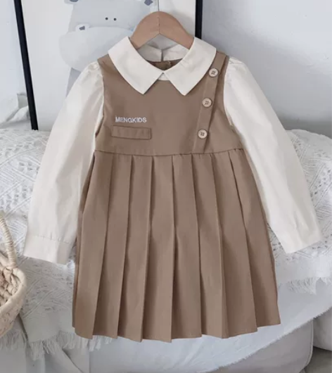 女童连衣裙春季新款女宝宝学院风公主裙韩版儿...