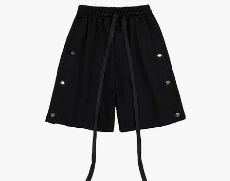 排扣短裤男夏季宽松潮流外穿直筒五分裤ins...