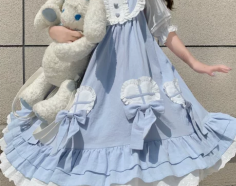 原创设计 可爱鬼lolita连衣裙jsk吊...