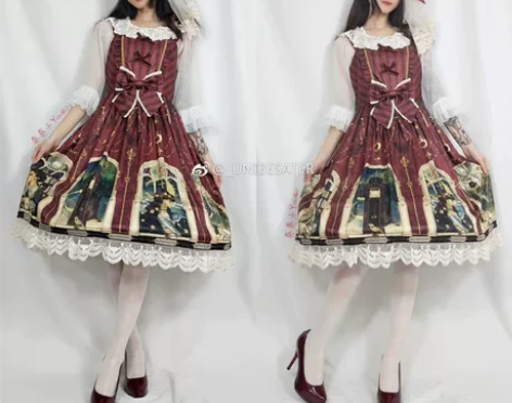 游城白夜UNIB原创设计驶向拜占庭酒红色j...