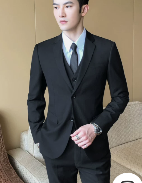 西服套装男修身商务休闲职业正装西装外套大学...