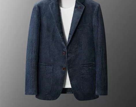 海澜之家男士西服单排扣秋冬外套灯芯绒西服单...