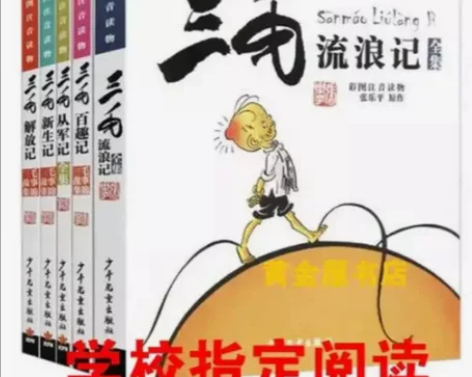 三毛流浪记彩图注音版全五册流浪记新生记解放...