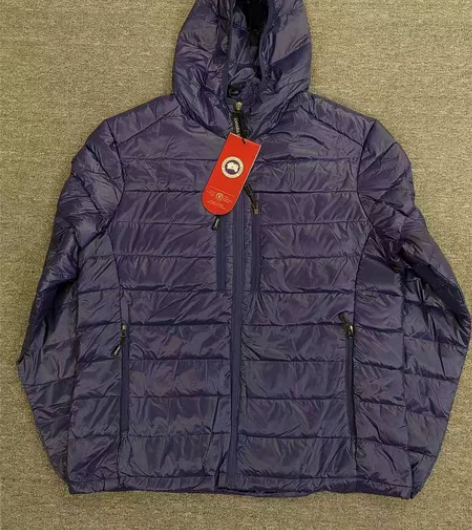 男士加拿大鹅轻薄宽松白鸭绒连帽羽绒服,休闲...