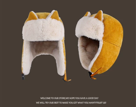 猫耳朵雷锋帽女韩版可爱秋冬季骑车防风护耳帽...