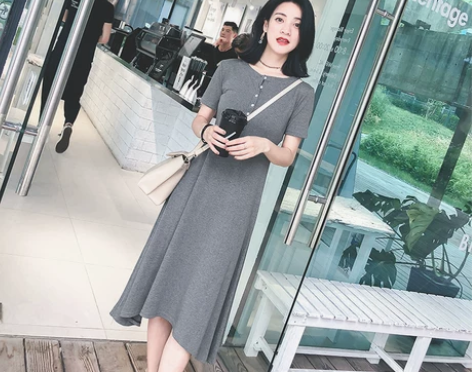 2018新款夏季高腰连衣裙女长裙气质显瘦a...