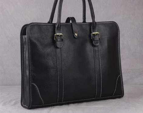 男士真皮手提包15.6寸电脑包横款大容量公...