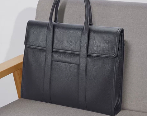 美洲野牛男士公文包大容量商务手提包头层牛皮...