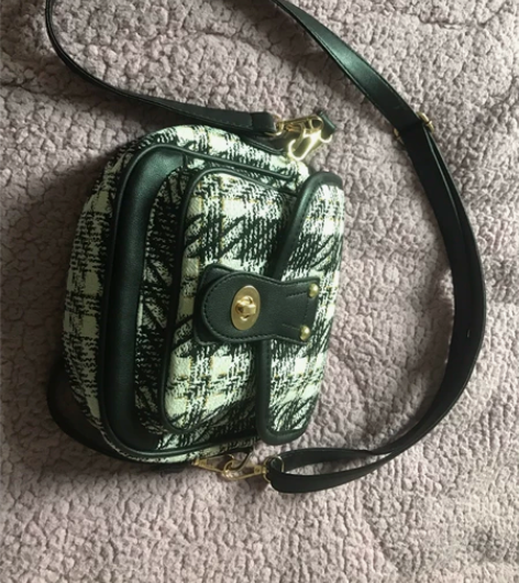 格子纹单肩包背包女士 本人在汉大南门加油站...