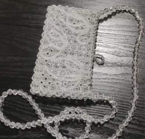 乐町甜美串珠包装饰包斜跨包珍珠黑色小包精致...