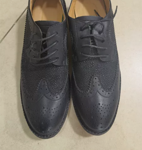 布洛克头层牛皮拼接雕花 真皮皮鞋 婚鞋 只...