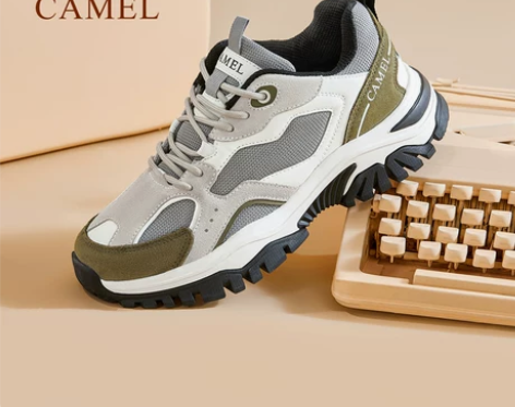 骆驼鞋 春季户外登山鞋男士网面女休闲防滑缓...