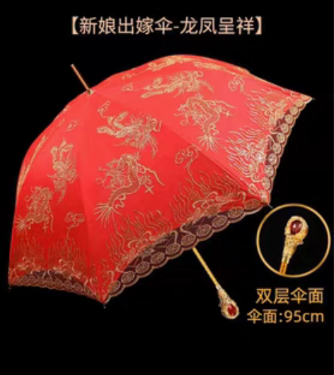 婚伞中国风结婚红伞出嫁婚礼红色伞新娘出门伞...