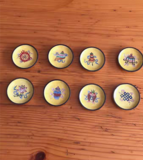 包邮创汇时期紫铜黄底儿珐琅彩小碟儿（烟碟儿...