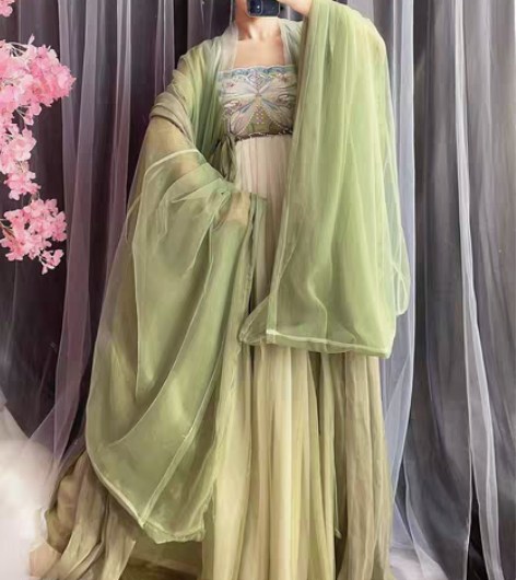 包邮玉术原创汉服女诃子裙唐制大袖衫刺绣汉元...