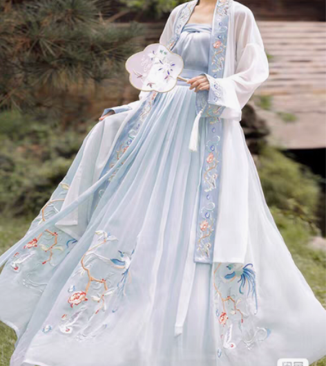包邮玉术原创汉服女凤鸾宋制长褙子齐腰襦裙宋...