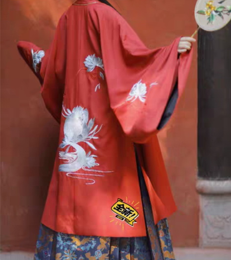 兰若庭 汉服 乘黄 明制 披风 绣花 大袖...