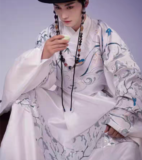 【清熙】如梦霓裳原创汉服男妆花织银双层挂保...