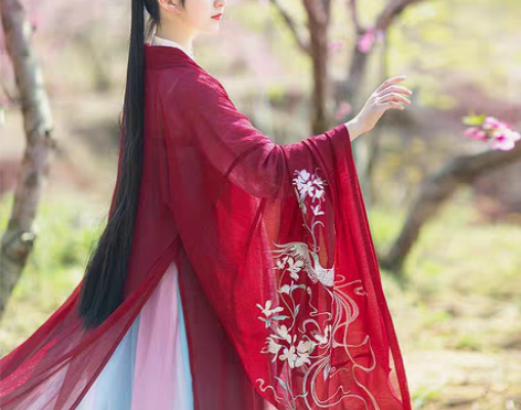 转卖如梦霓裳汉服女装花神系列大袖衫丁香刺绣...