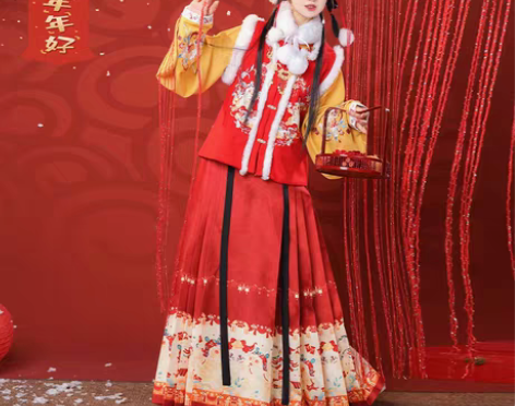 转卖裳云兮新年战衣《福虎呈祥》明制汉服女拜...