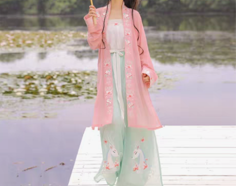 转卖裳云兮《麋鹿》宋制汉服女宋裤三件套刺绣...