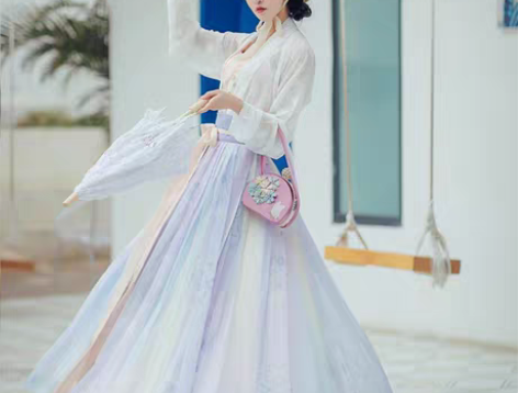 包邮都城南庄/千兮欢/粉紫色下裙L码/全新...