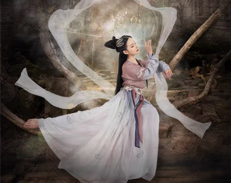 转卖都城南庄汉服 纪梵音 袒领齐腰襦裙汉服...