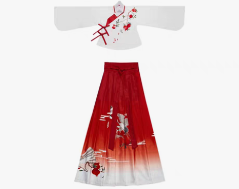 转卖都城南庄 汉服套装 颜色分类石榴红,尺...