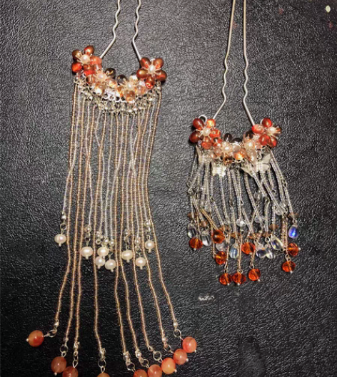 包邮汉服头饰古装头饰发簪发钗 琉璃淡水珍珠...