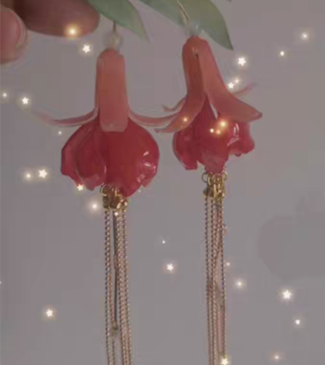 包邮热缩吊钟海棠 海棠发簪古风发饰日常百搭...