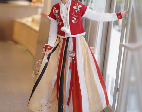 转卖棠梨映花唐制汉服女冬季唐褙子齐腰襦裙全...
