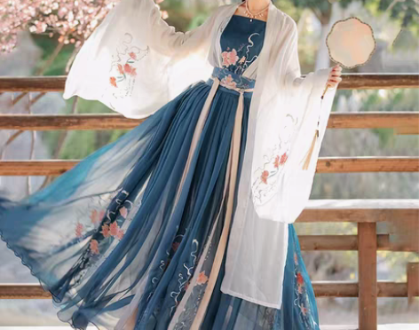 转卖汉服女中国风超仙古装改良版齐腰广袖含娇...