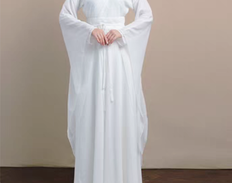 转卖宋制汉服女白色仙裙飘逸古装古风学生舞蹈...