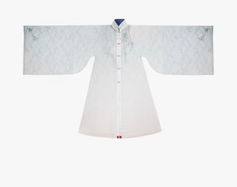 转卖七月夕 蓝靛 明制立领绣花长衫仿黄昇墓...