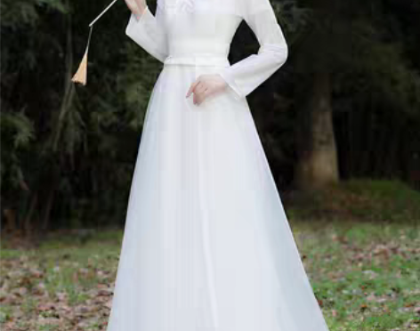 转卖全新天猫购买忆纱曼舞品牌古装白色汉服女...