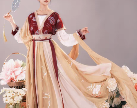 转卖耀春醉芙蓉原创唐制汉服女中国风唐背子对...