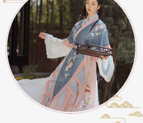 包邮耀春广寒月兮原创晋制汉服女重工刺绣魏晋...