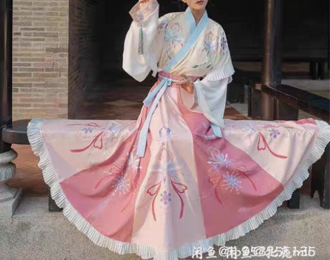 包邮言然 昙花灯 晋制 交领 齐腰襦裙 汉...