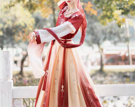 转卖珍缕千禧寻汉服女春季唐制坦领敦煌飞天中...