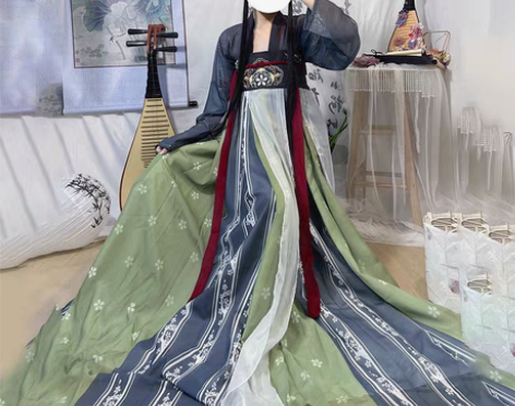 包邮汉旭【梨花朵朵】汉服女唐制齐胸襦裙中国...