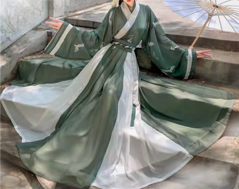 转卖汉旭长安故里汉服女齐腰襦裙晋制交领三件...
