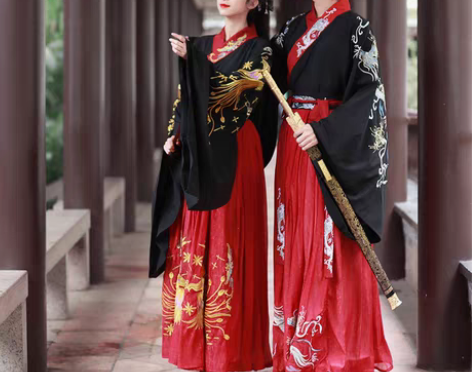 转卖原创汉服女情侣交领齐腰襦裙日常古装中国...