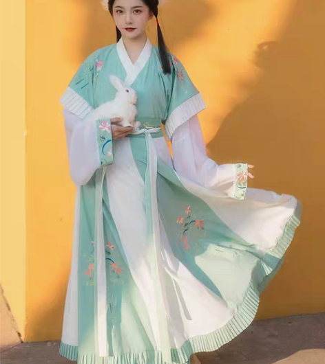 转卖云芳晴【浮蕖清】原创汉服女晋制交领半臂...