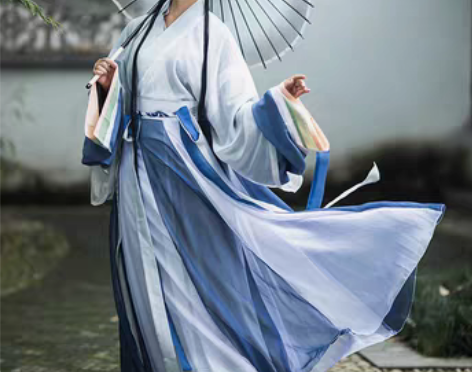 转卖柒邑雲裳诉汉服女原创正版交领魏晋制拼色...