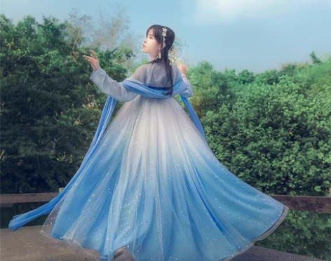 千韵岗原创汉服[辰莲鱼梦] 上衣+下裙+披...