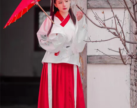 转卖千韵岗原创 与鹤游 明制交领琵琶袖袄裙...