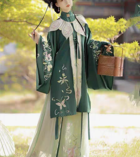 正版汉服出租｜劲合明制汉服女夏松蝶之恋立领...