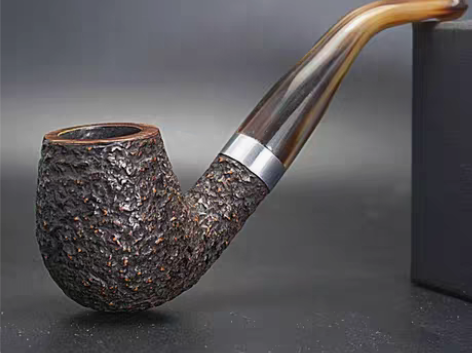 包邮实木木质进口石楠根 牛角咬嘴 原木烟斗...