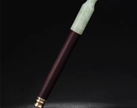 转卖手工岫玉石血檀实木烟嘴循环过滤可清洗男...