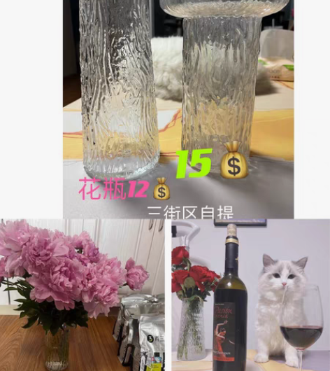 北欧ins玻璃花瓶室内客厅摆件水养鲜花干花...